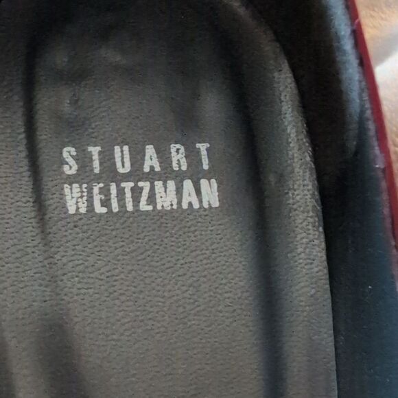 Stuart Weitzman red patent leather & gold color details pumps high heels size‎ 9 - Picture 3 of 8